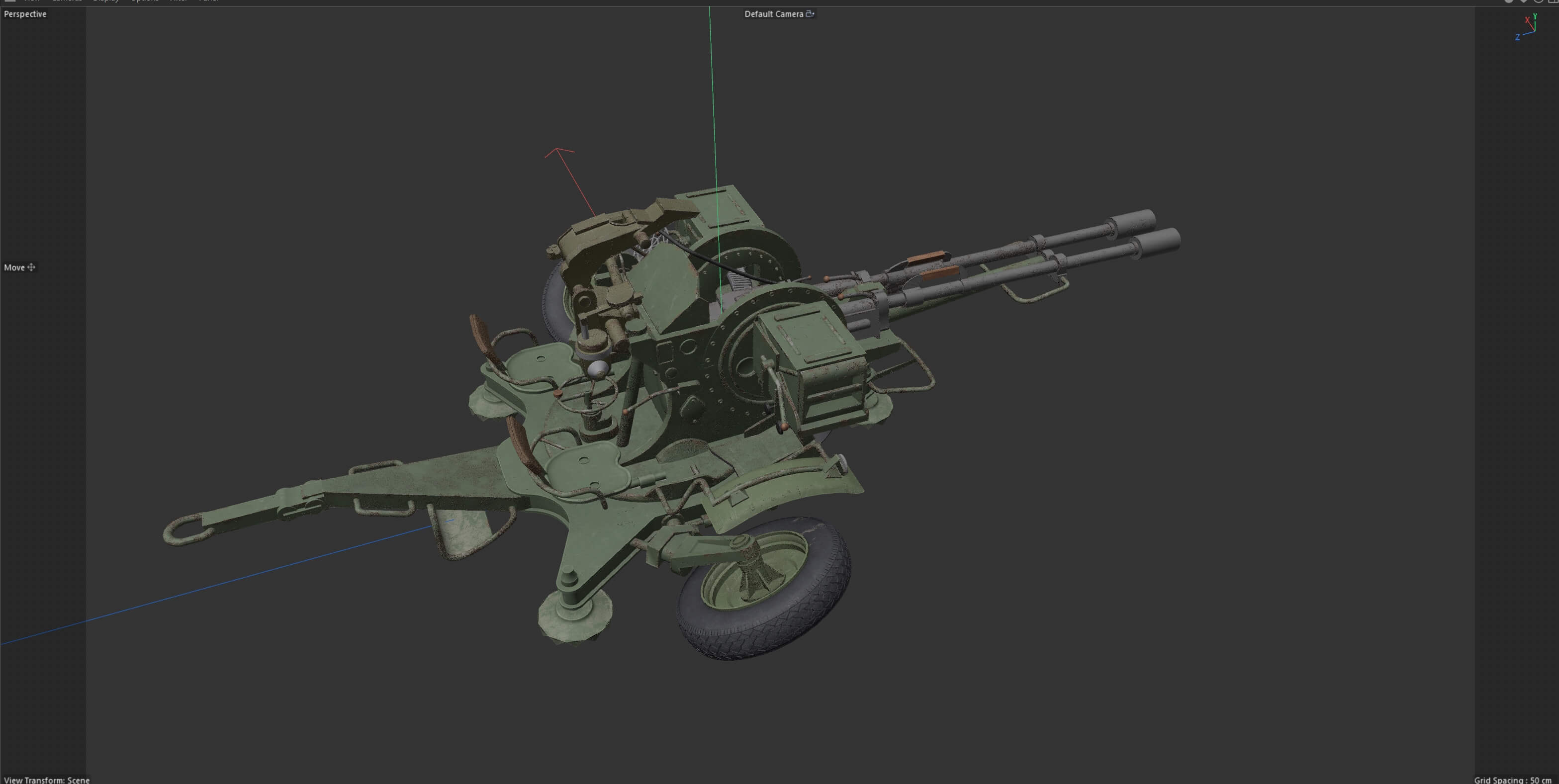 ZU-23-2 Towed 23 mm Anti-Aircraft Twin Autocannon 3D Model by 3dstudio