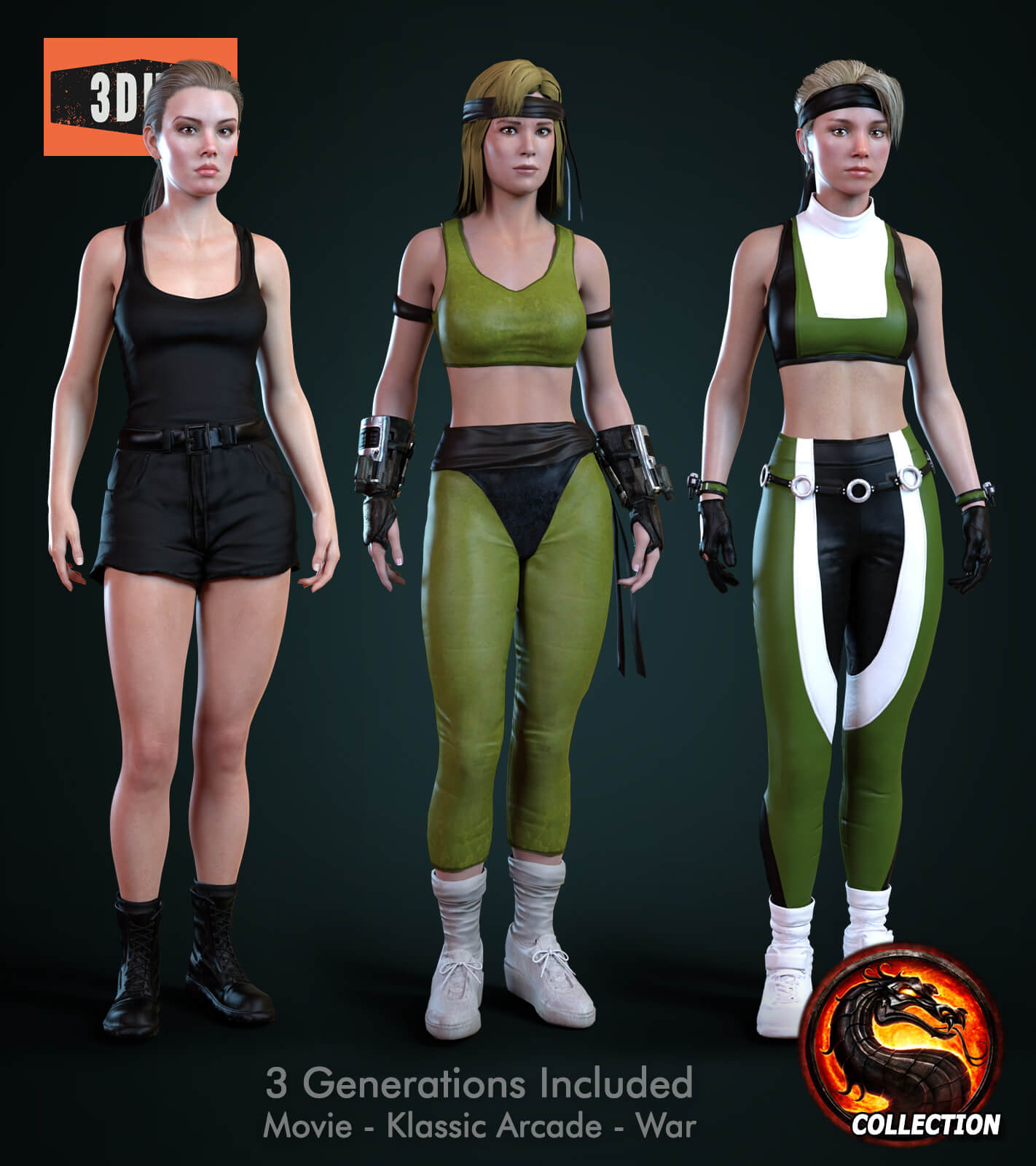 MK Sonya Blade Pack For G8F - Daz Content by 3DUK