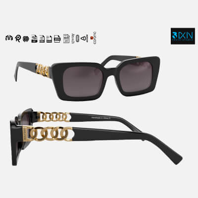 30Sundays Lustra Square Sleek Link Chain Sunglasses