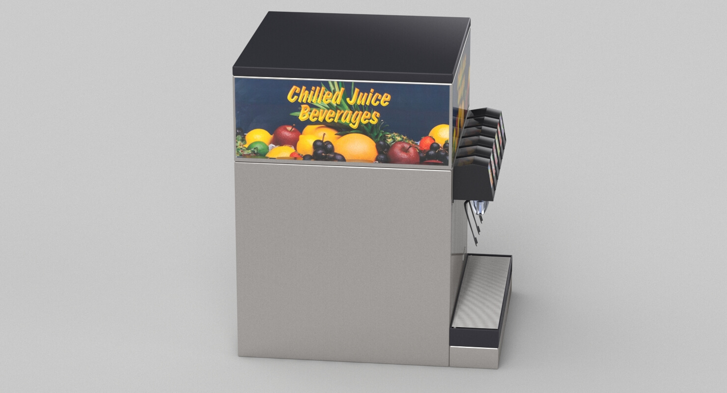 6-Flavor Counter Electric Juice Fountain System 3D Model by 3dxin