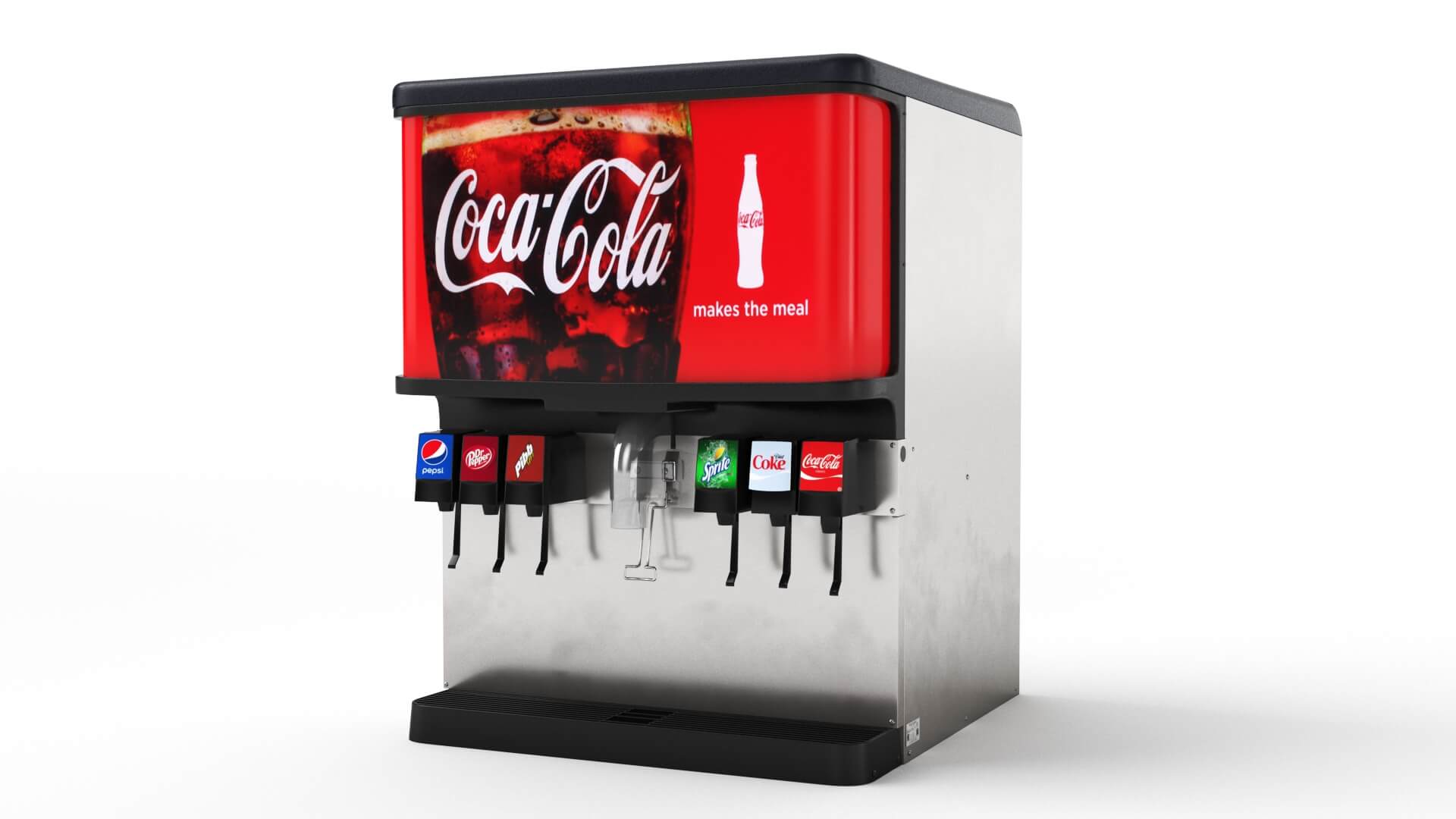 6 Flavor Ice & Beverage Soda Fountain System 3D Model by 3dxin