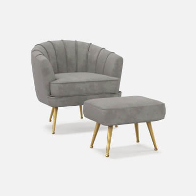 Andeworld Accent Chair With Ottoman