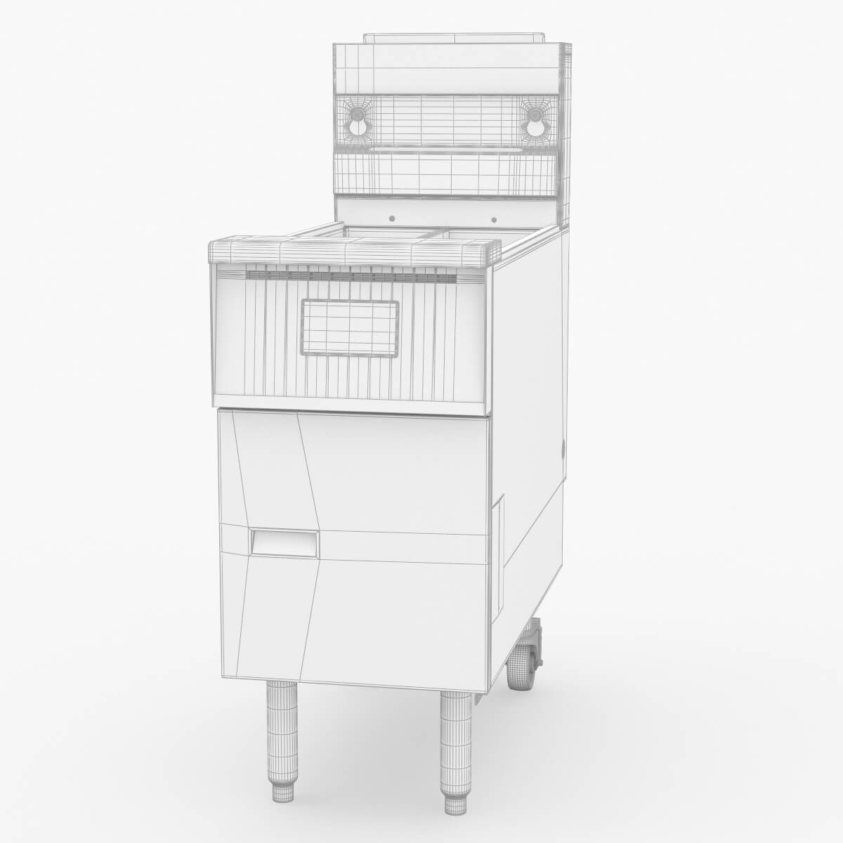 Agp55T Twin Vat Gas Deep Fryer 3D Model by 3dxin