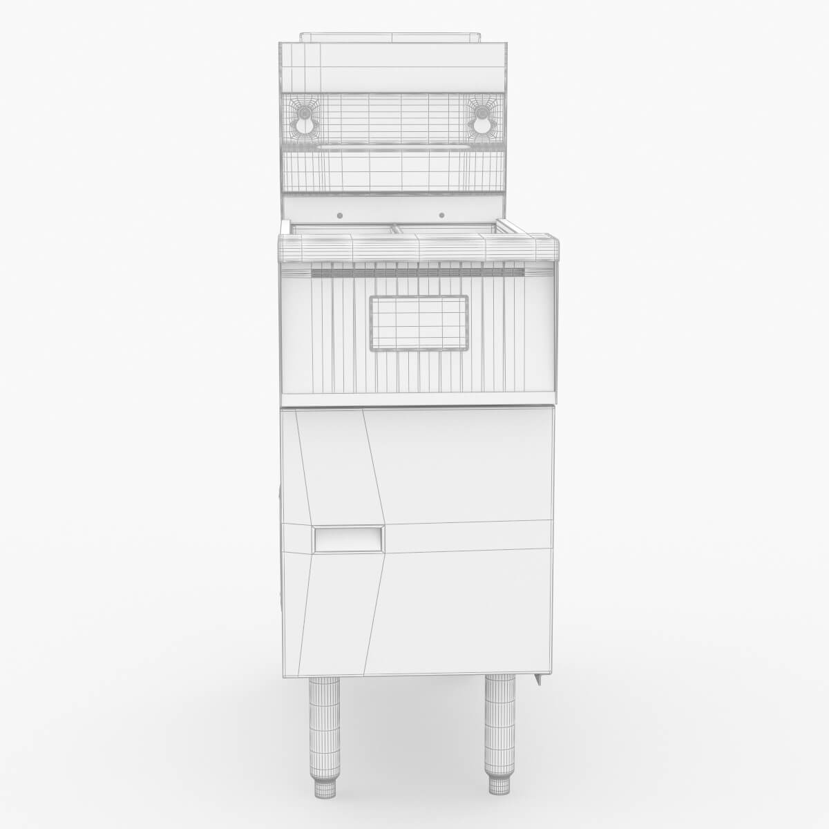 Agp55T Twin Vat Gas Deep Fryer 3D Model by 3dxin