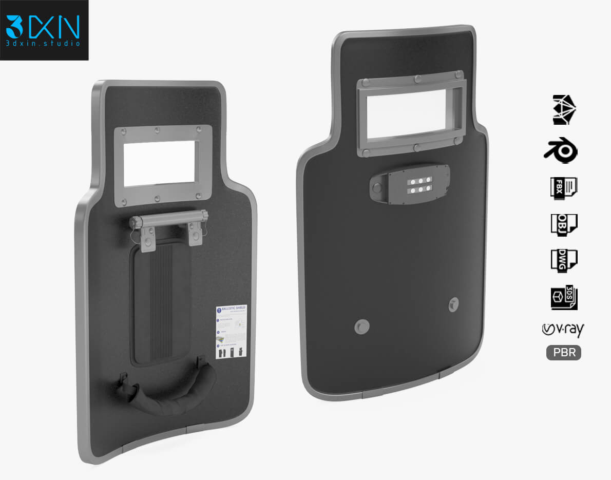 Ballistic Police Shield - 3D Model by 3dxin