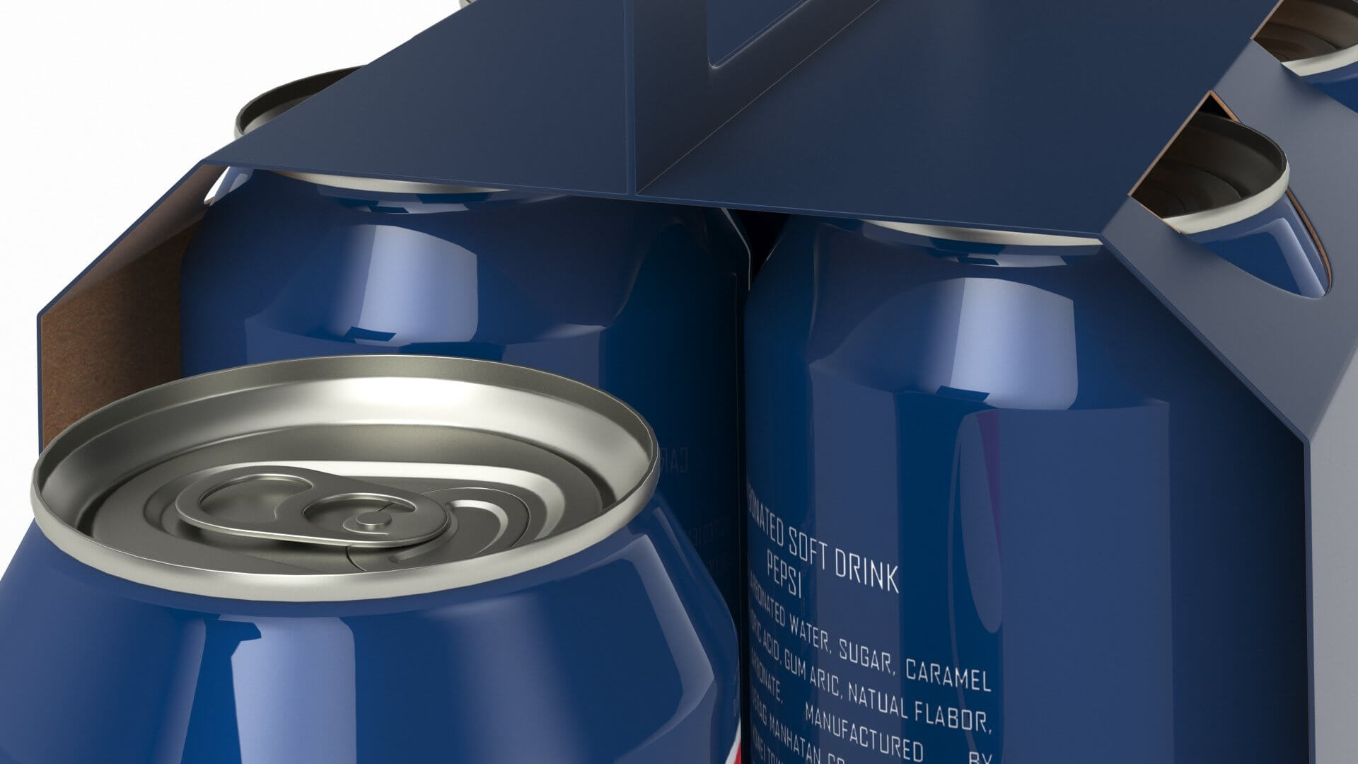 Six Pack of Cans Carton Packaging For 200ml 4 Cans 3D Model by 3dxin