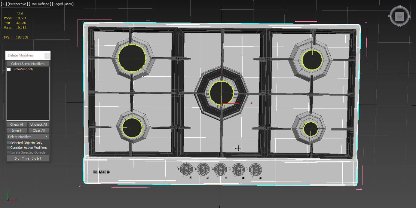 Blanco 90cm Natural Gas Cooktop BCG95X 3D Model by 3dxin