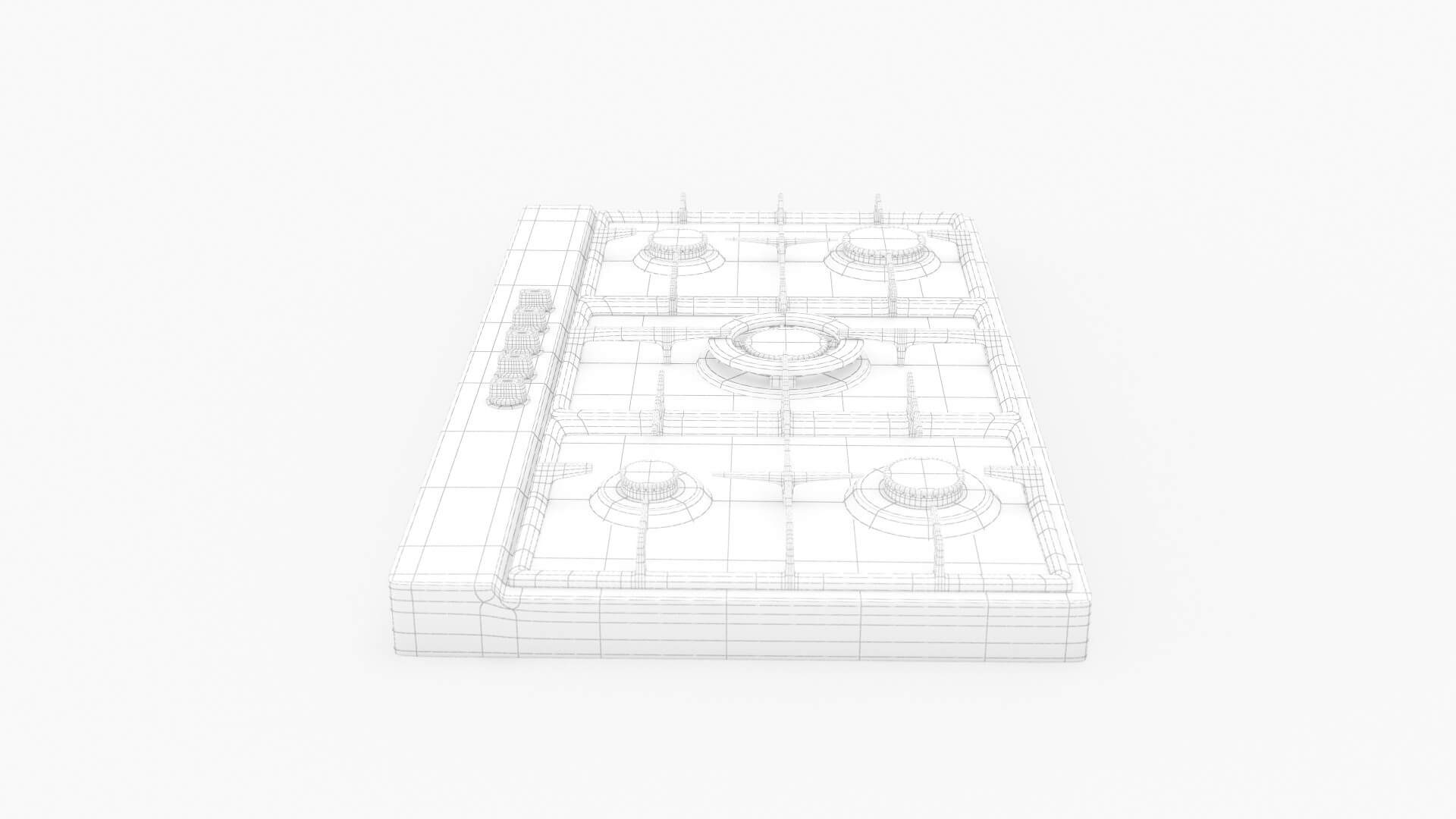 Blanco 90cm Natural Gas Cooktop BCG95X 3D Model by 3dxin