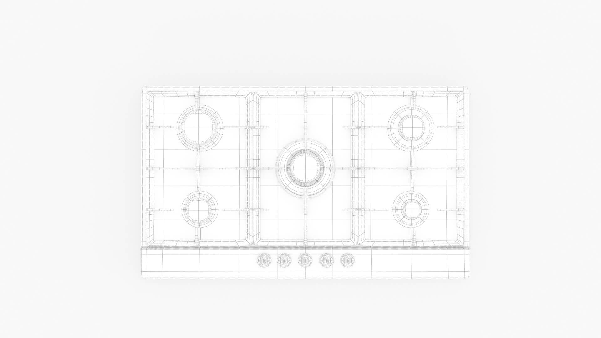 Blanco 90cm Natural Gas Cooktop BCG95X 3D Model by 3dxin