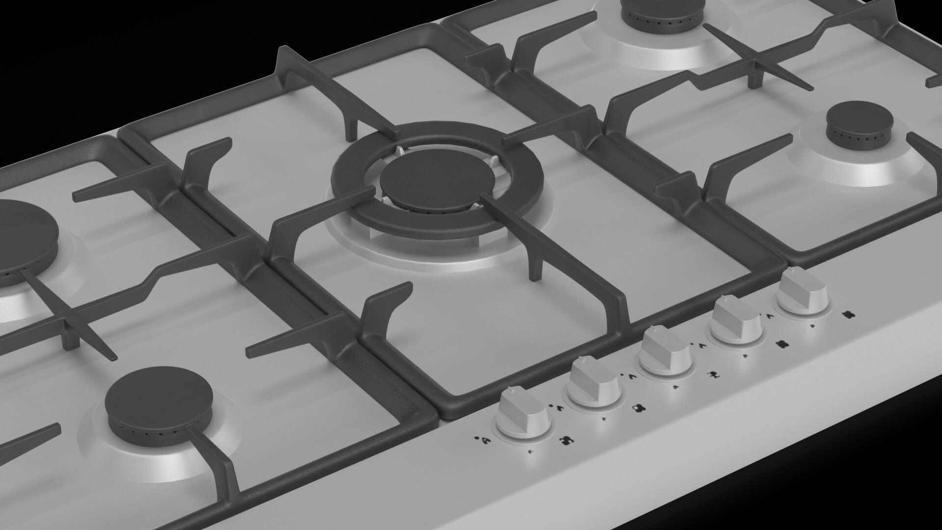 Blanco 90cm Natural Gas Cooktop BCG95X 3D Model by 3dxin