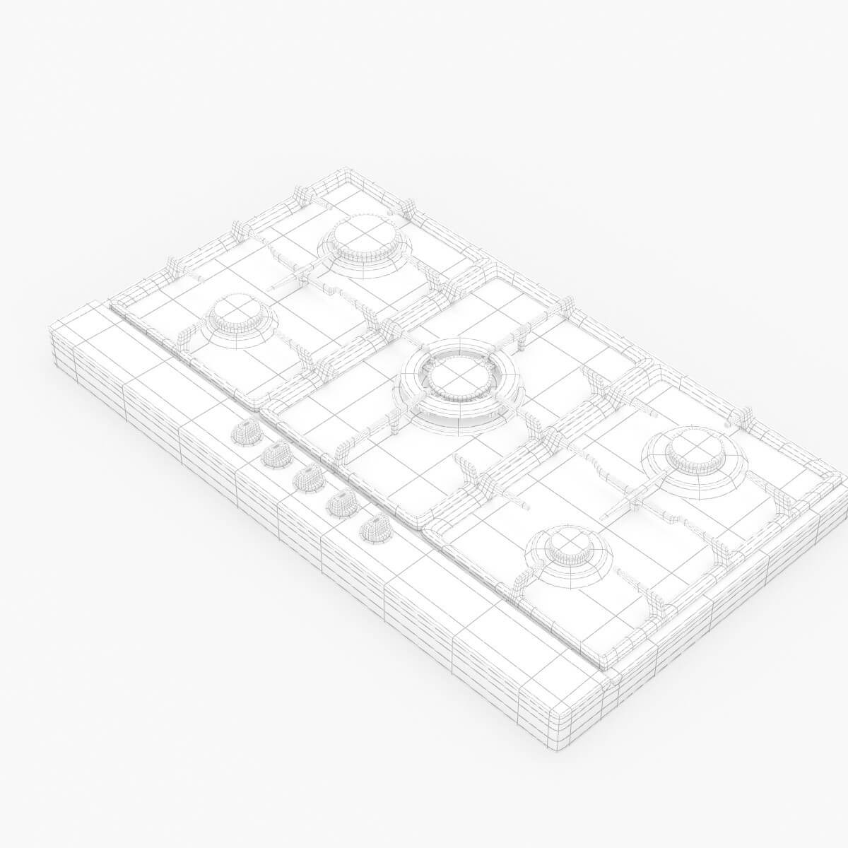 Blanco 90cm Natural Gas Cooktop BCG95X 3D Model by 3dxin