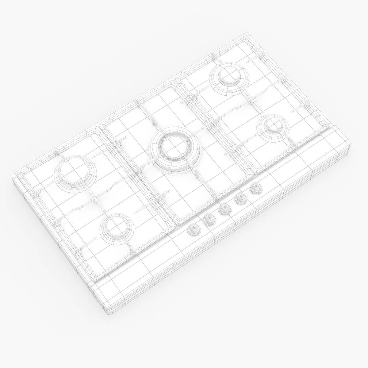 Blanco 90cm Natural Gas Cooktop BCG95X 3D Model by 3dxin