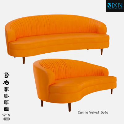 Camila Velvet Sofa