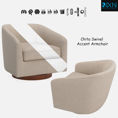 Chita Swivel Accent Armchair