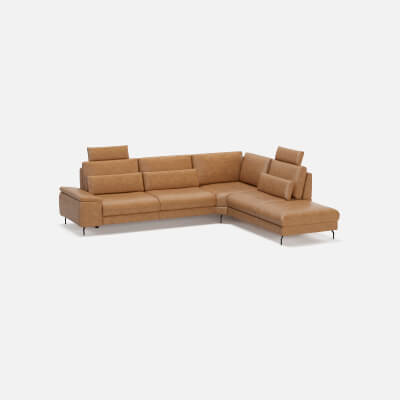 Diana 2 by Gallery M - Leather Right Honey Sofa