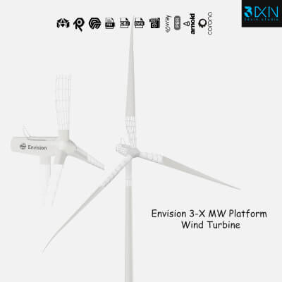 Envision 3-X Mw Platform Wind Turbine by 3dxin
