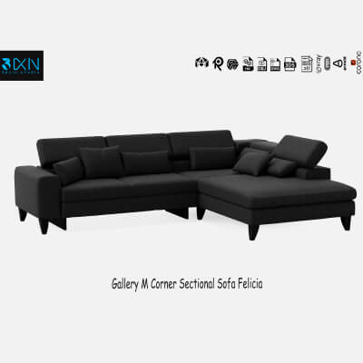 Gallery M Corner Sectional Sofa Felicia