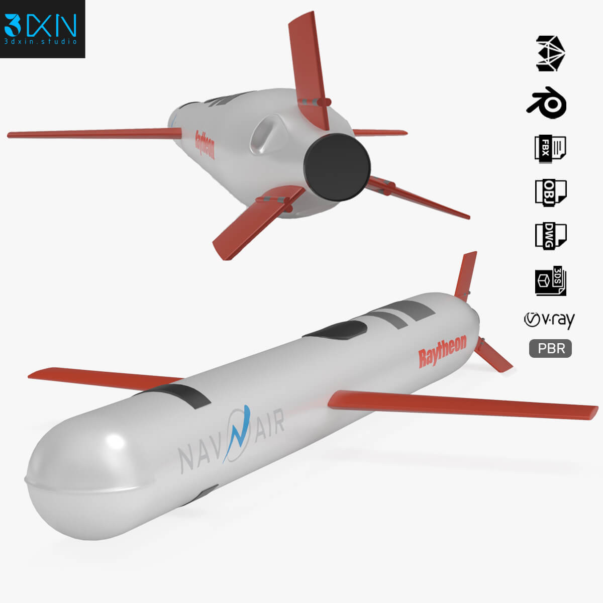 Tomahawk Land Attack Cruise Missile 3D Render RenderHub Gallery