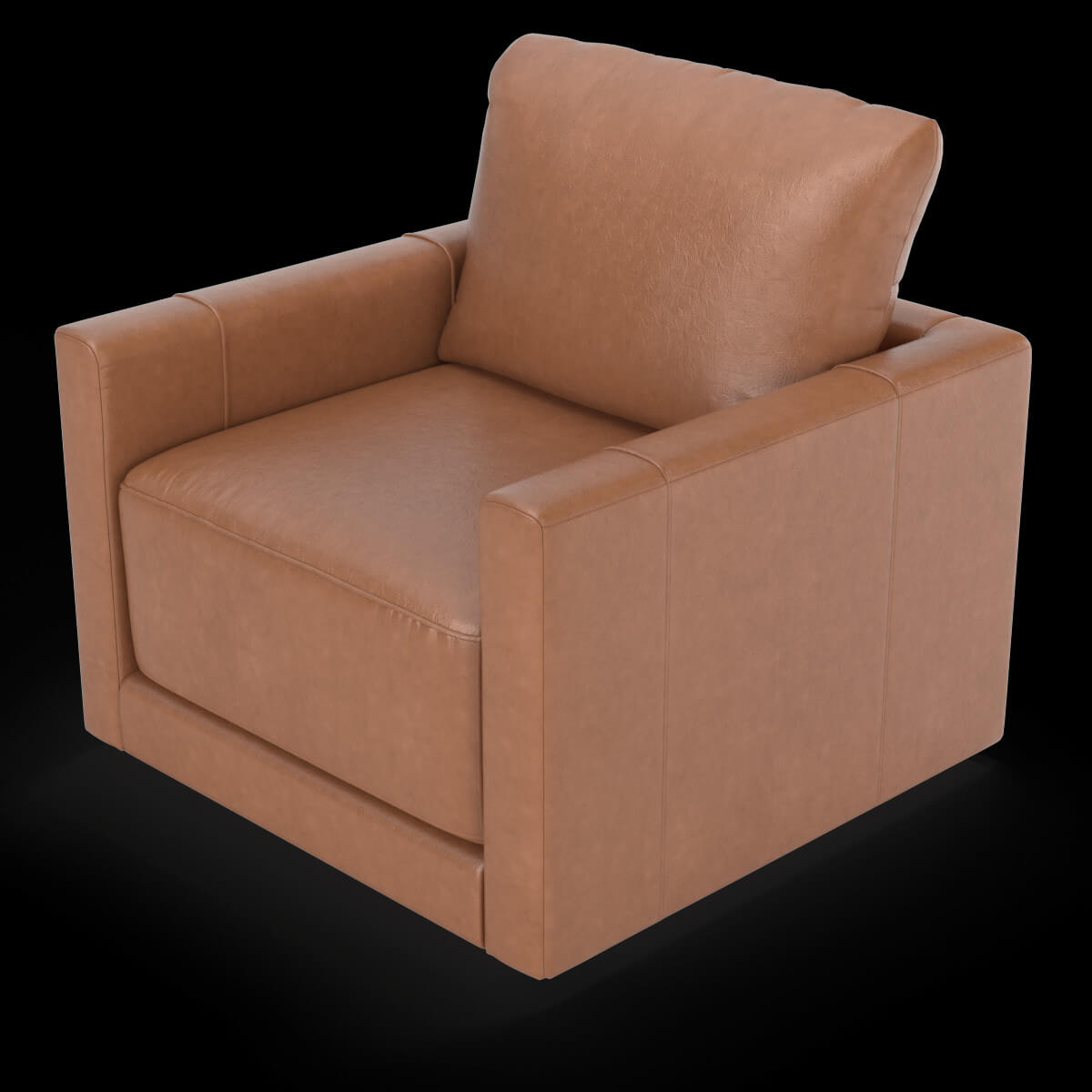 Gather Leather Swivel Chair 3D Model by 3dxin