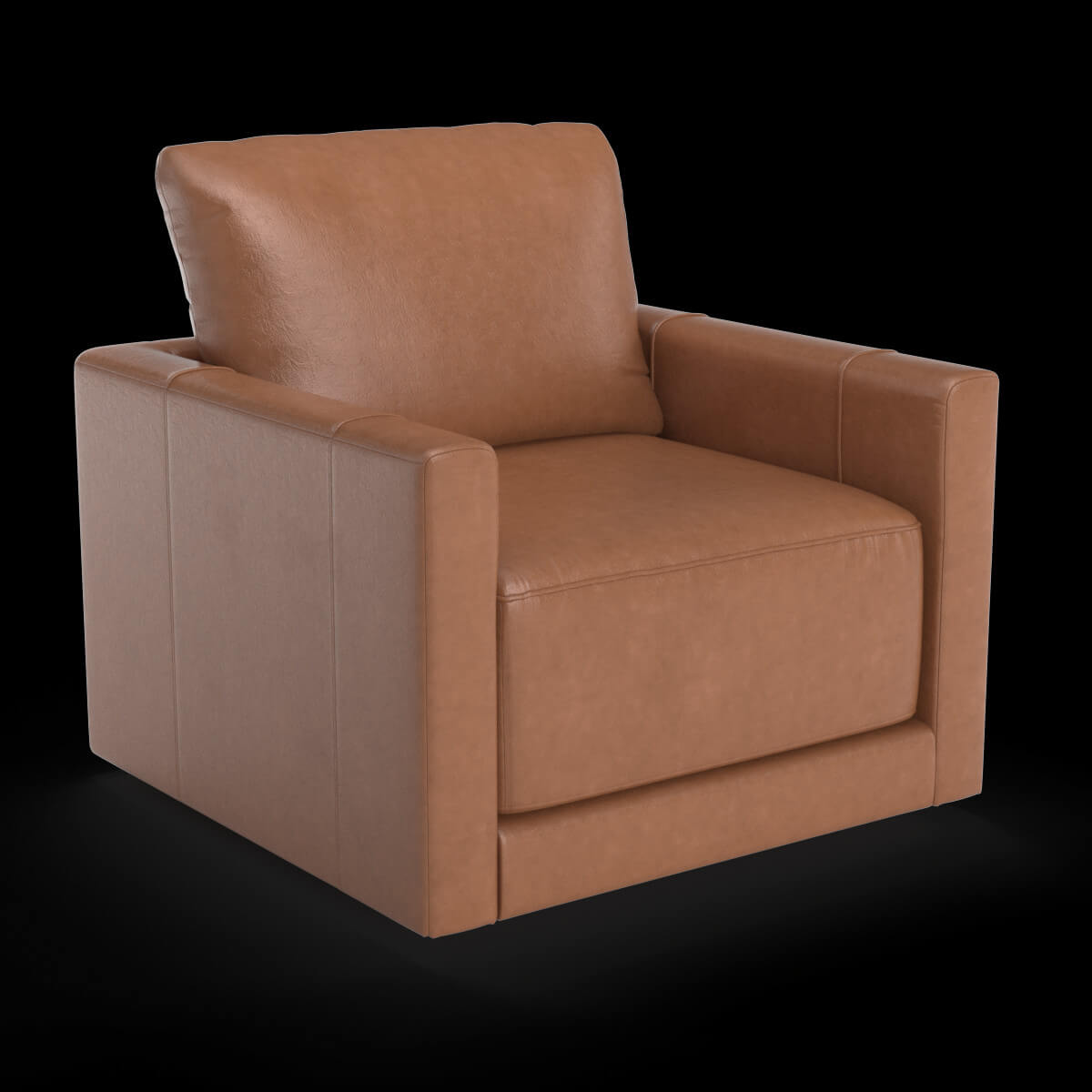 Gather Leather Swivel Chair 3D Model by 3dxin