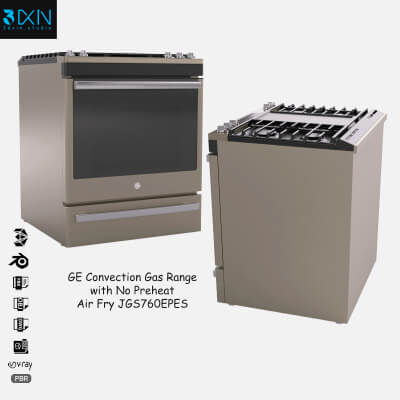 Ge Convection Gas Range With No Preheat Air Fry Jgs760Epes