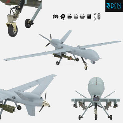 General Atomics UAV MQ-9 Reaper Military Aircraft Drone