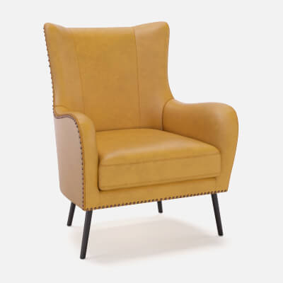 Hulala Home Faux Leather Accent Chair