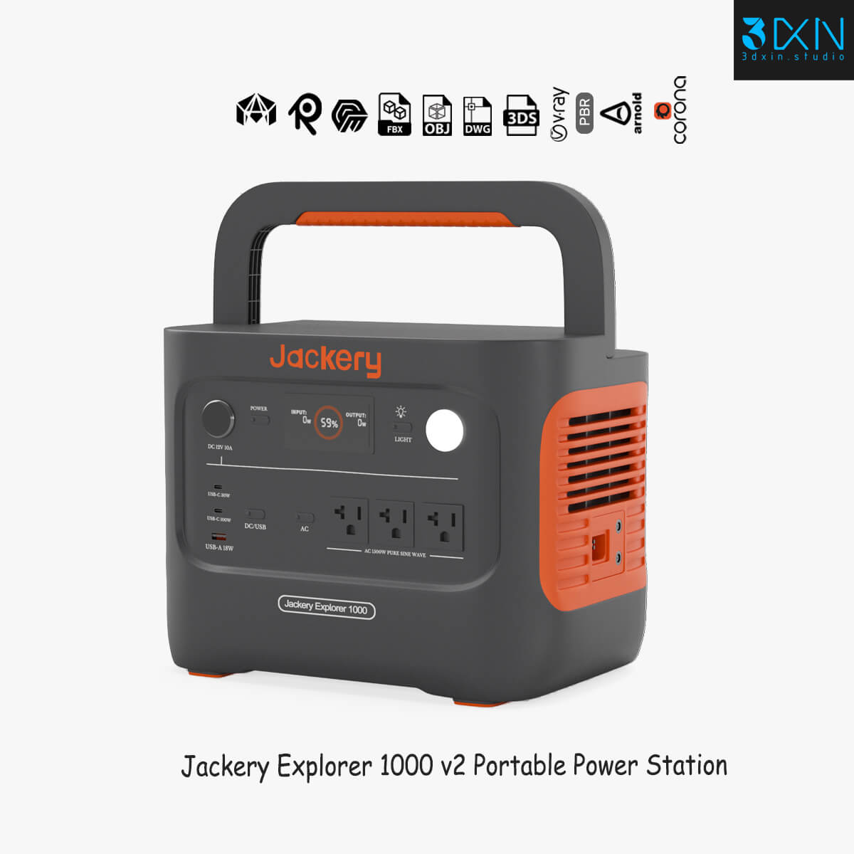 Jackery Explorer 1000 V2 Portable Power Station - 3D Model by 3dxin