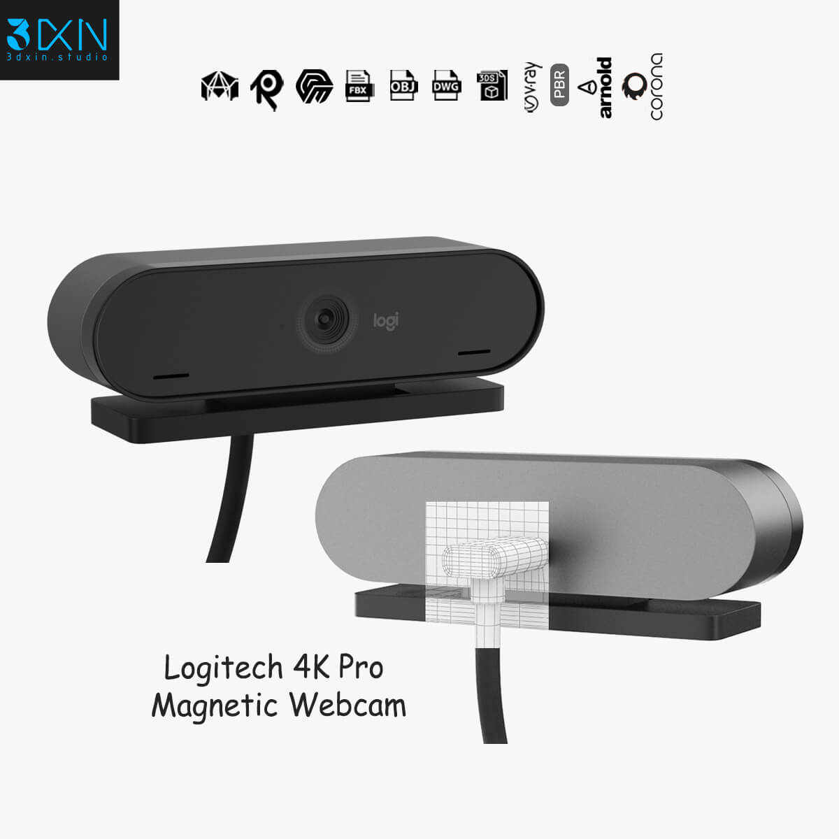 Logitech 4K Pro Magnetic Webcam - 3D Model by 3dxin