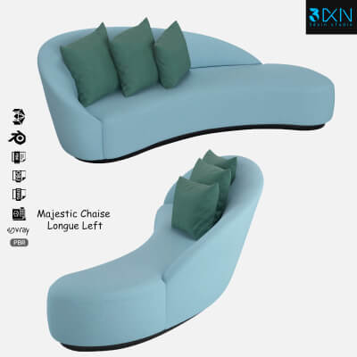 Majestic Chaise Longue Left by 3dxin