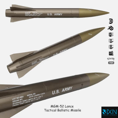 MGM-52 Lance Tactical Ballistic Missile by 3dxin