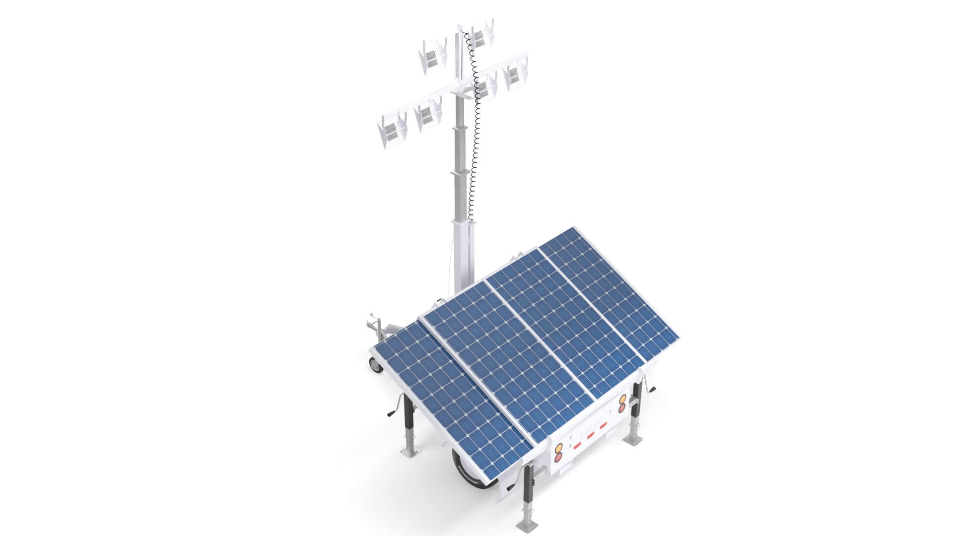 Military Solar Light Tower - 3D Model by 3dxin