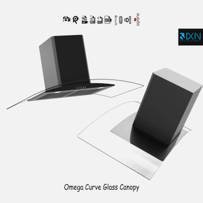 Omega Curve Glass Canopy Rangehood