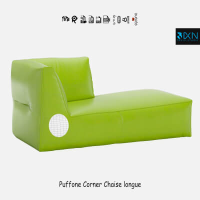 Puffone Corner Chaise Longue Olive Green