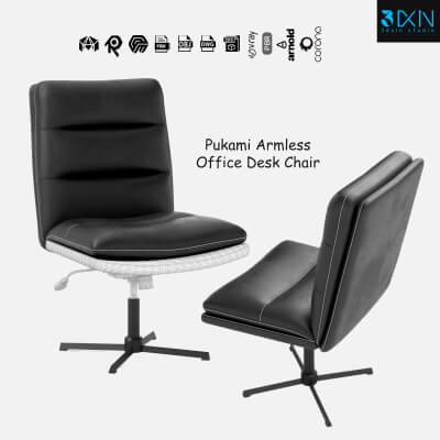 Pukami Armless Office Desk Chair