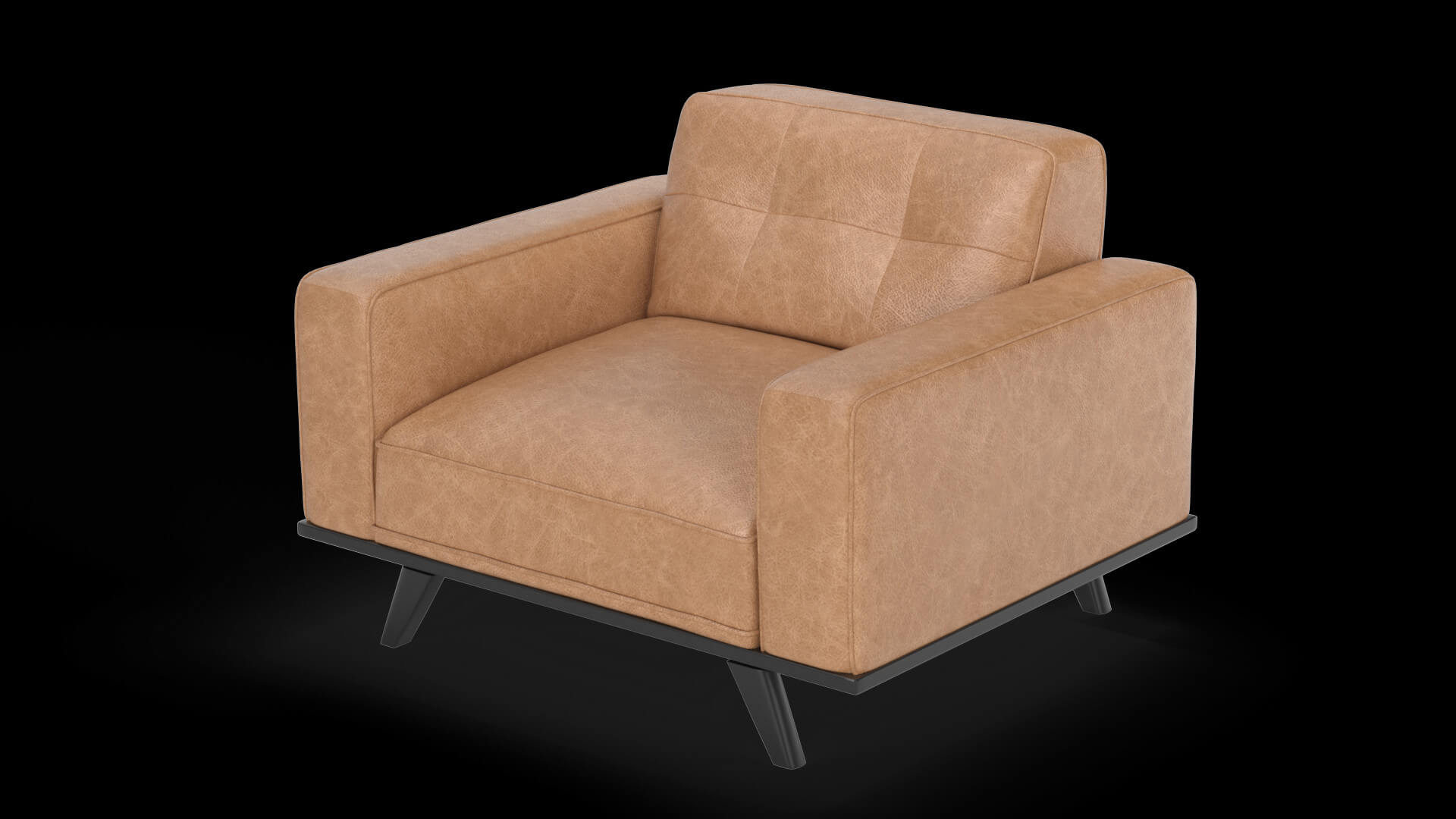 Rivet Bigelow Modern Oversized Leather Accent Chair 3D Model by 3dxin