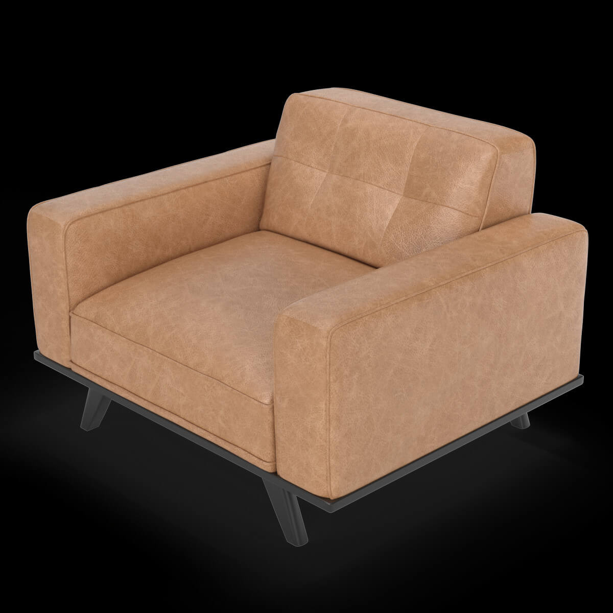 Rivet Bigelow Modern Oversized Leather Accent Chair 3D Model by 3dxin