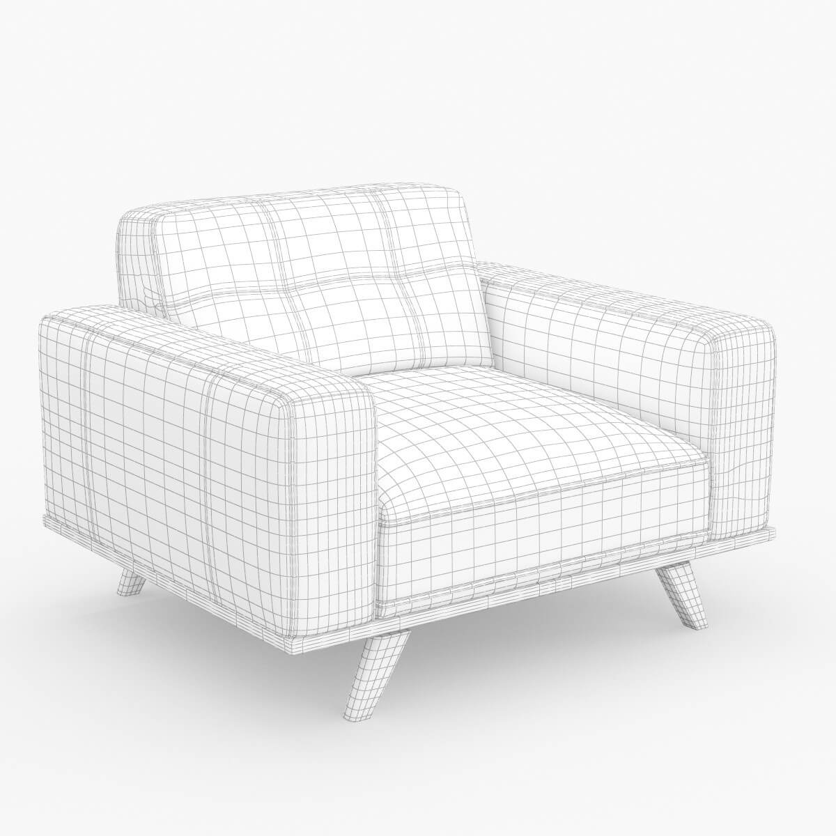 Rivet Bigelow Modern Oversized Leather Accent Chair 3D Model by 3dxin