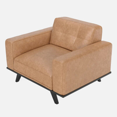 Rivet Bigelow Modern Oversized Leather Accent Chair