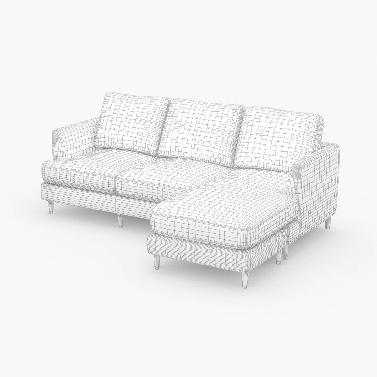 Rivet Goodwin Modern Reversible Sectional Sofa 3D Model by 3dxin