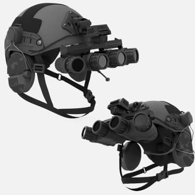 Tactical Ballistic Helmet Digital Camo With Fur Black by 3dxin