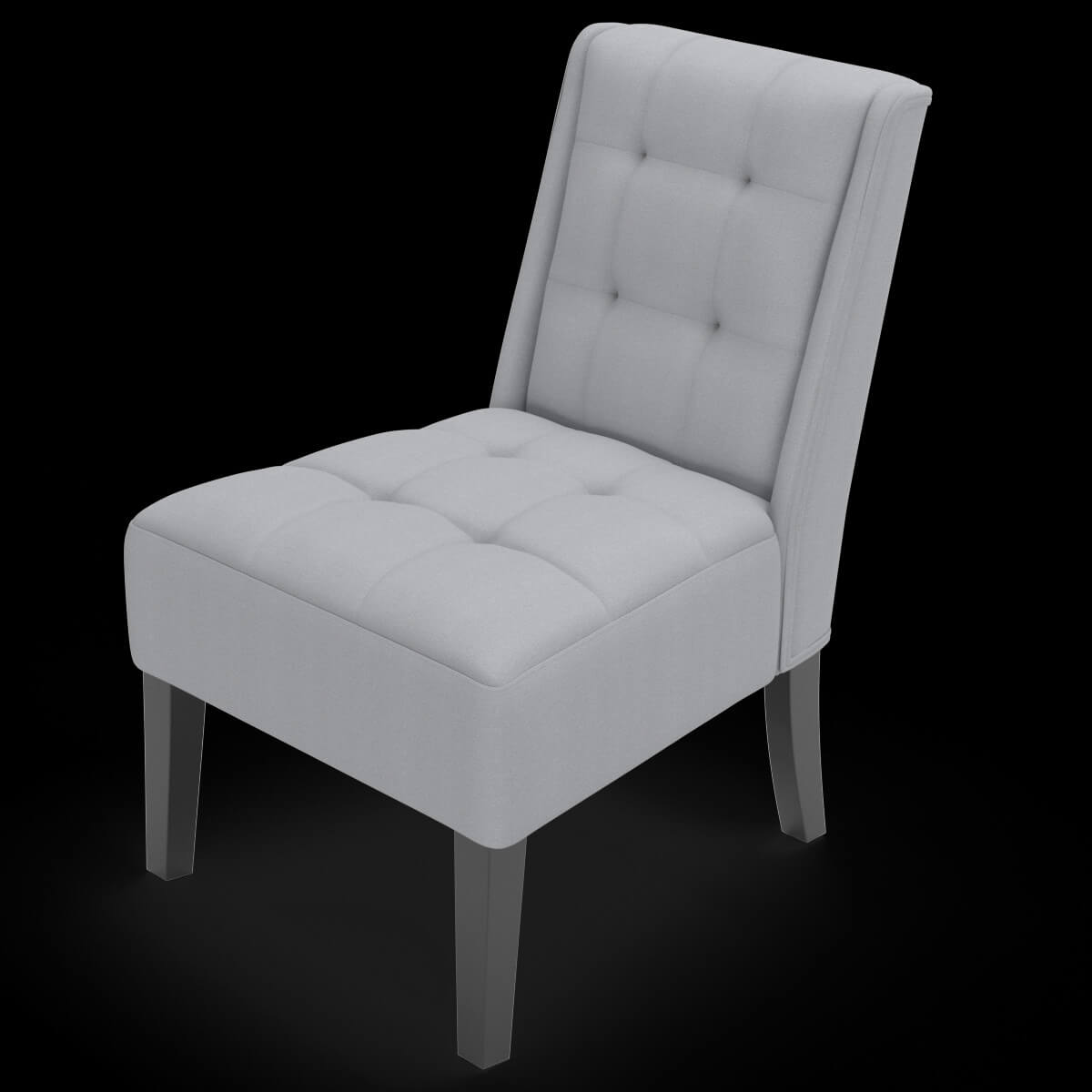 Tufted Accent Chair With Solid Wood Legs Chair 3D Model by 3dxin