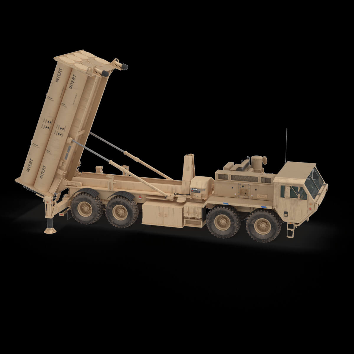 US Mobile Anti Ballistic Missile System Thaad Open Version - 3D Model ...