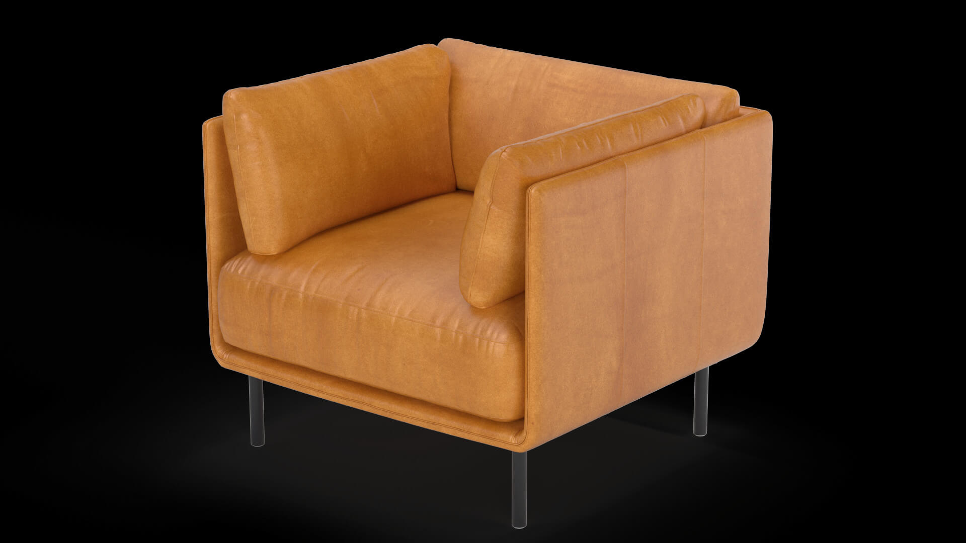 Wells Leather Chair Crate and Barrel 3D Model by 3dxin