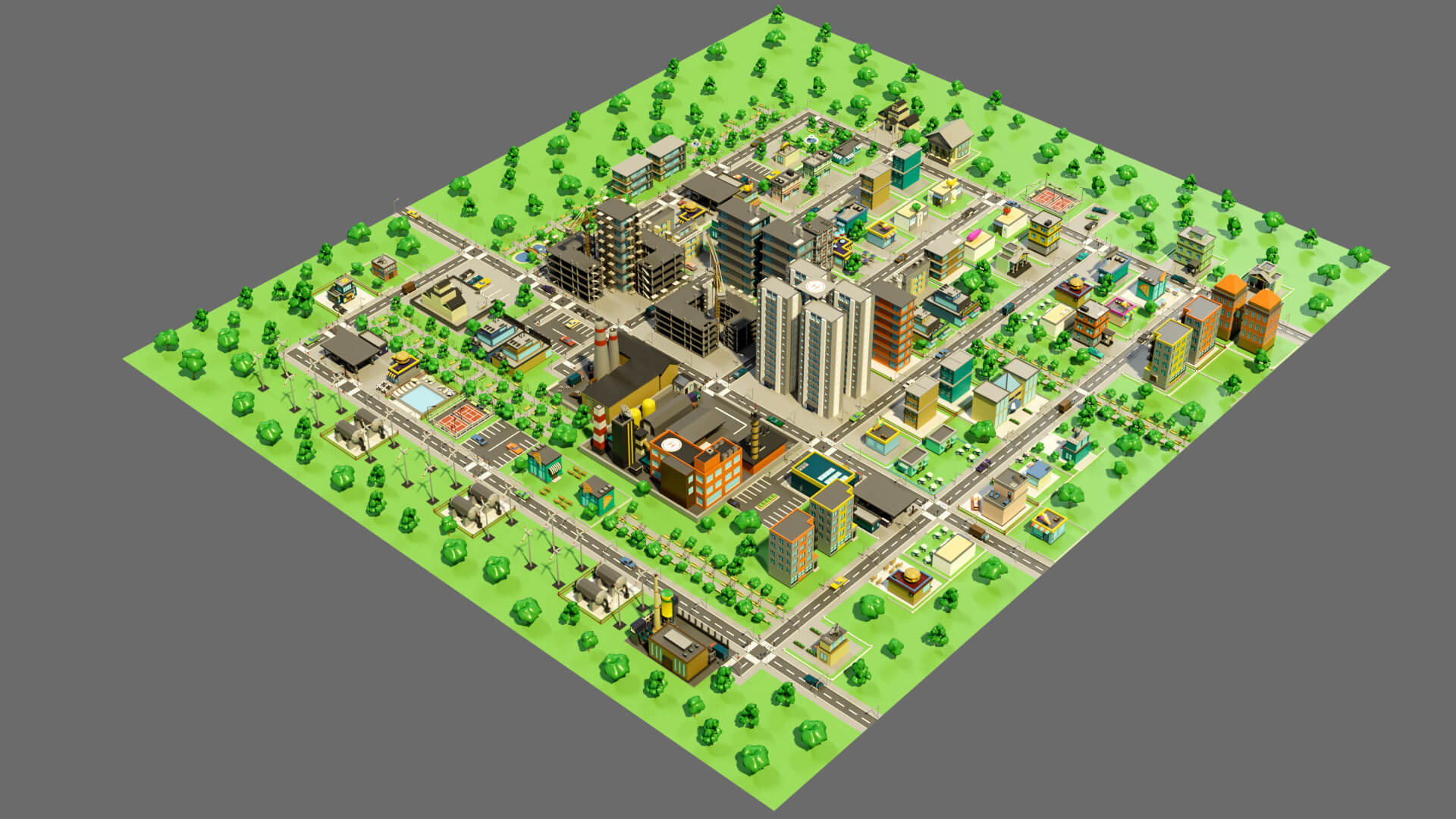 Industrial City - 3D Model by 7ka