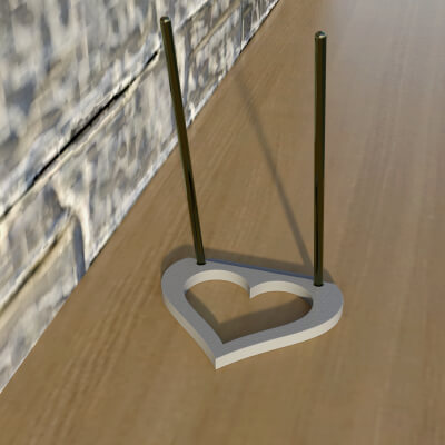 Heart-Shaped Easel Back Photo Holder