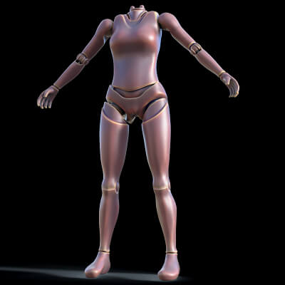 Sucky The Robot Body Without Head by A3DTemptation