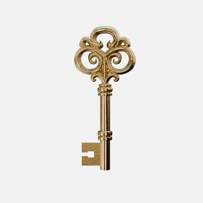 Gold Vintage Key - 3D Model by Aamirarif1990