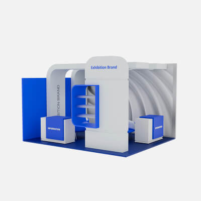 Booth Frame Blue Modern Blue And White Exhibition Booth - 3D Model by Aamirarif1990