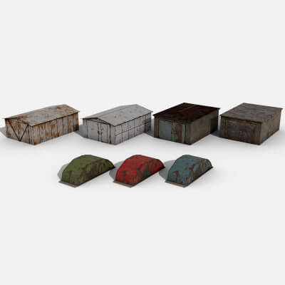 Garages Pack - 3D Model by Abandoned World